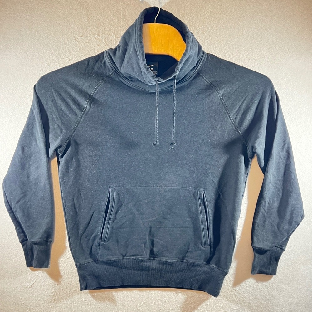 1226 | Nike Funnel Neck Raglan Sleeve Relaxed Athletic Hoodie Black Womens XS
